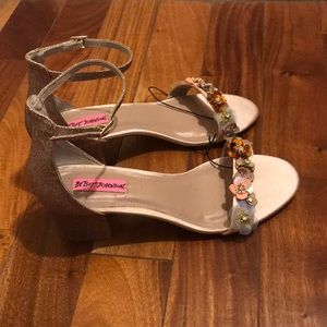 Betsey Johnson glitter strappy heels